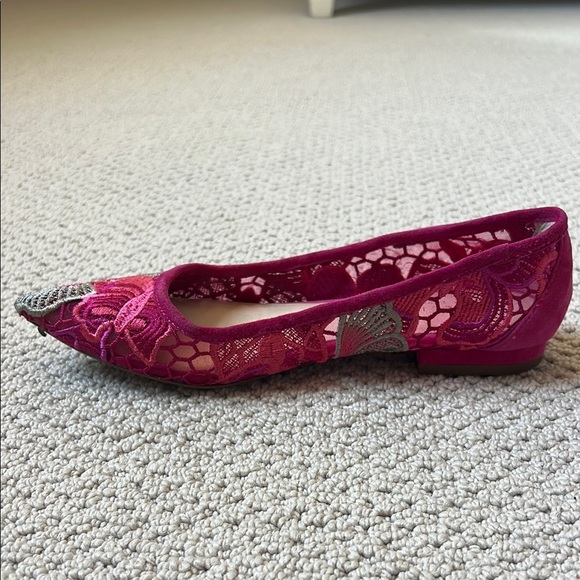 Elegant Pink Embroidered Flats by Cecelia New York - Picture 4 of 9